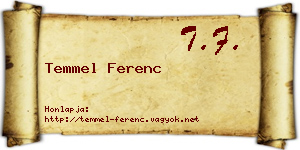 Temmel Ferenc névjegykártya